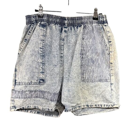 Vintage 80s 90s Unisex Denim Mom Shorts Skater Grunge Stripe Distressed Stretchy - Picture 1 of 8